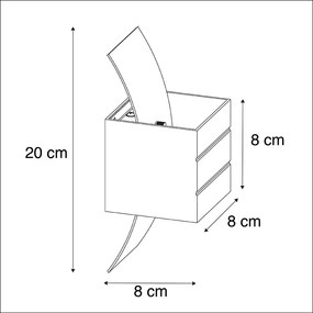 Aplica de perete de design neagră cu auriu - Amy