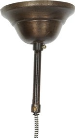 Lustră suspendată din metal și piele de vacă, 28 x 34 cm, „Auxerre”