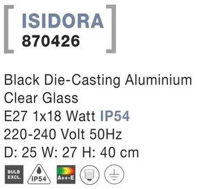 Aplica de perete pentru iluminat exterior IP54 ISIDORA NVL-870426
