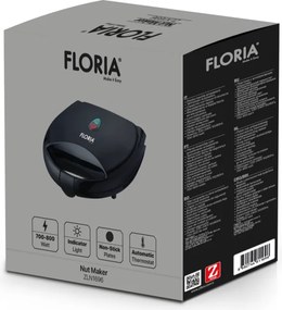 Aparat pentru preparat nuci Floria ZLN1696, 12 jumatati sau 6 nuci intregi, Indicator luminos, Incalzire rapida, Termostat automat, 800W