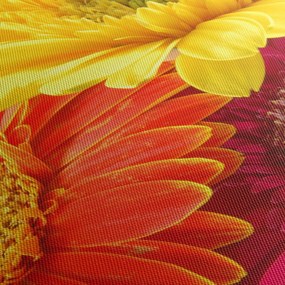 Tablou - Flori Gerbery (cu ceas) (90x30 cm)