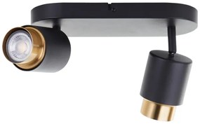 Brilliant - Spot LED COVELO 2x GU10/5W/230V, negru/auriu