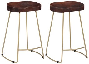 vidaXL Scaune de bar Gavin, 2 buc., lemn masiv de mango