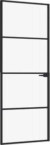 vidaXL Ușă de interior negru 76x201,5 cm sticlă securiz./aluminiu slim