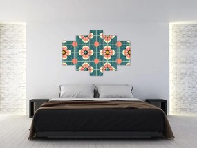 Tablou - Model retro cu flori (150x105 cm)