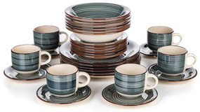 Set de masă ceramic SPIRAL BLUE 30 piese