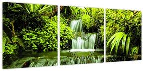 Tablou - Cascade indoneziene (cu ceas) (90x30 cm)