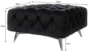 Taburet negru cu tapițerie din catifea Chelsea – Ropez