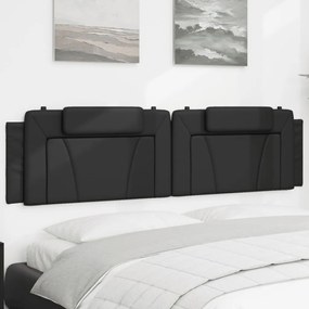 Perna pentru tablie pat, negru, 200 cm, piele artificiala