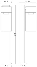 Lampă de exterior ETSI 1xE27/40W/230V 50 cm IP44 Globo 31976