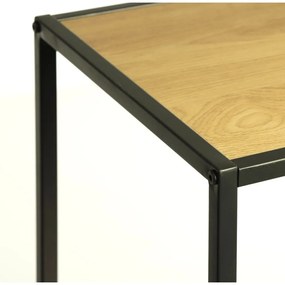 Bibliotecă neagră/în culoare naturală cu aspect de lemn de stejar 80x180x35 cm Altino – Unique Furniture