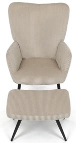 Scaun pentru relaxare cu suport pentru picioare L7285 CRM6, crem