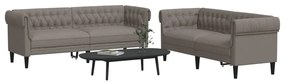 vidaXL Set de canapele, 2 piese, gri taupe, material