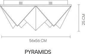 Plafoniera tridimensionala origami pliat complex PYRAMIDS
