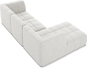 Colțar alb cu tapițerie din țesătură bouclé (cu colț pe partea stângă/cu șezlong) Aloha – Makamii