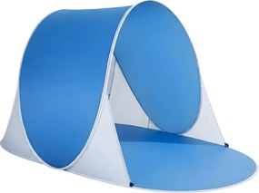 Cort de plaja cu auto-deschidere SUNSHADE 190x120 cm, albastru/alb