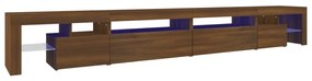 3152809 vidaXL Comodă TV cu lumini LED, stejar maro, 290x36,5x40 cm