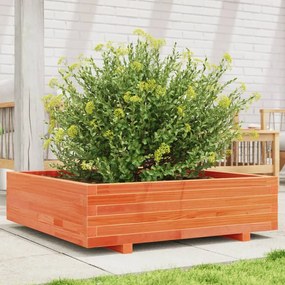 vidaXL Jardinieră grădină, maro ceruit, 90x90x26,5 cm, lemn masiv pin