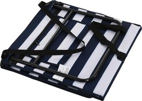 Outsunny Set 2 Șezlonguri Pliabile cu Unghi Reglabil și Buzunar cu Fermoar, 142x51x40 cm, Albastru | Aosom Romania