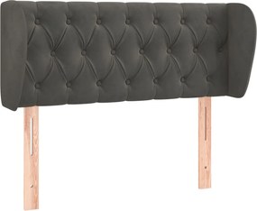 vidaXL Tăblie de pat cu aripioare gri închis 93x23x78/88 cm catifea