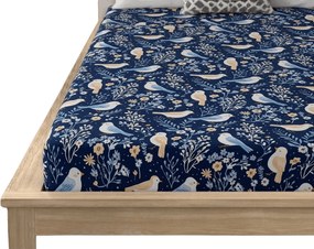 Cearsaf din microfibra DENIM BIRDS albastru 180x200 cm