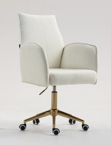 HR280K Scaun Crem Boucle cu Bază Aurie