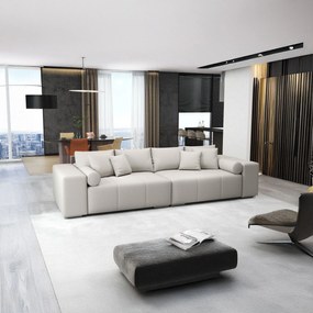 Canapea extensibilă dumonde cu ladă de depozitare si sezut confortabil din spuma high-density, Marbela Enjoy Beige XXL 295x100 cm