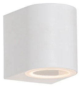 Lampă modernă de perete pentru exterior din plastic alb ovală - Baleno