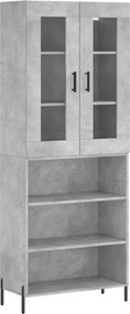 vidaXL Dulap înalt, gri beton, 69,5x34x180, lemn compozit