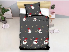 Lenjerie de pat din microfibra WHITE NOWMAN neagra Dimensiune lenjerie de pat: 70 x 80 cm | 140 x 200 cm