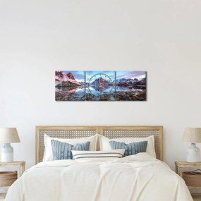 Tablou - Răsărit de soare deasupra Reine (cu ceas) (90x30 cm)