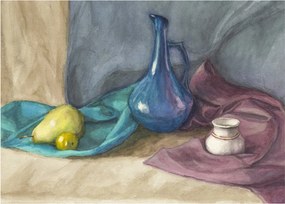 Tablou pe sticlă - Natură moartă pictată (70x50 cm)