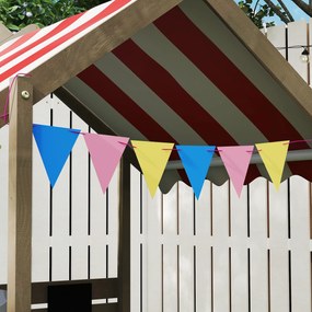 Outsunny Cutie de nisip cu protecție solară, design casă de joacă, cu set de jucării, lemn masiv tratat, 124 x 116 x 146 cm, Gri | Aosom Romania