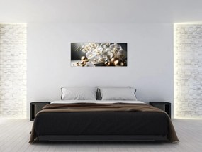 Tablou - Orhidee și bile aurii (120x50 cm)