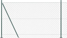 vidaXL Stâlp de gard. Verde 10 x 1,5 m (plasă de 60 x 60 mm)