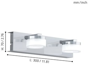 Eglo 96542 - LED Aplica perete baie ROMENDO 1 2xLED/7,2W/IP44
