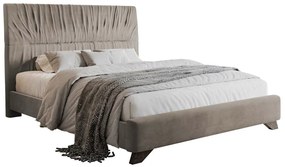 Pat matrimonial 160 cm Lania 160 (cu somieră) (bej + maro). 1098719
