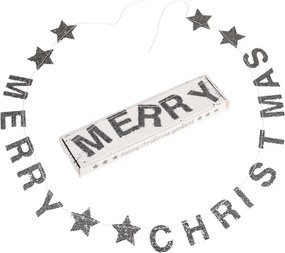 Ghirlandă de Crăciun cu mesaj Rex London Silver Stars