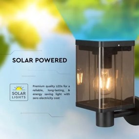 LED lampă solară de perete exterior cu senzor, 2,5W, 3000K, IP54