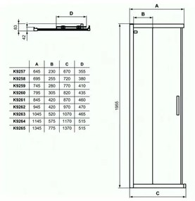 Usa glisanta cu segment fix 80 cm Ideal Standard Connect 2