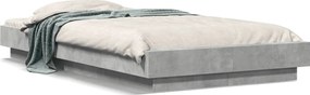 vidaXL Cadru de pat, gri beton, 75x190 cm, lemn prelucrat