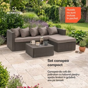 Blumfeldt Theia Lounge, set de mobilă pentru grădină, 5 perne, negru