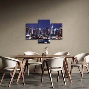 Tablou - Zgârie-nori din New York iluminate (90x60 cm)