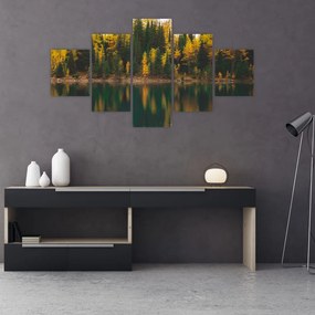 Tablou cu lac de pădure (125x70 cm), în 40 de alte dimensiuni noi