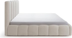 Pat tapițat cu ladă de depozitare Aura 180x200 - bouclé bej Quelle 03