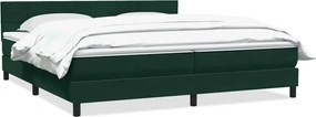 vidaXL Pat box spring cu saltea, verde închis, 180x220 cm, catifea