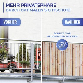 Paravan pentru balcon maro deschis din plastic 500x85 cm – Maximex
