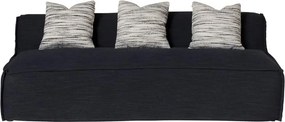 Canapea 3 locuri din stofă bleumarin, cu husă detașabilă și perne decorative, 69 x 202,5 x 96 cm, „City”