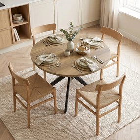 HOMCOM Masă de Sufragerie Extensibilă cu Picior în Formă de X, 100-135cm, Maro | Aosom Romania