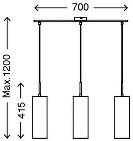 Briloner 4712-037 - Lustră pe cablu 3xE27/25W/230V